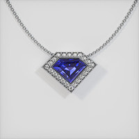 2.41 Ct. Sapphire Pendant, 14K White Gold 1