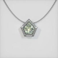 0.81 Ct. Bluish Green Sapphire Pendant, 14K White Gold 1