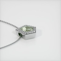 0.81 Ct. Bluish Green Sapphire Pendant, 14K White Gold 3