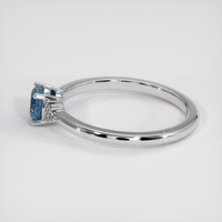 0.65 Ct. Greenish Blue Sapphire Ring, Platinum 950 4
