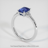 1.20 Ct. Blue Sapphire Ring, Platinum 950 2