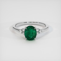 1.37 Ct. Emerald Ring, Platinum 950 1
