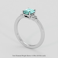 1.00 Ct. Bluish Green Beryl Ring, Platinum 950 2