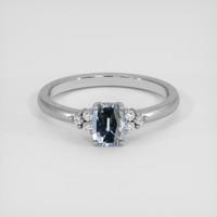 0.86 Ct. Bluish Grey Spinel Ring, Platinum 950 1