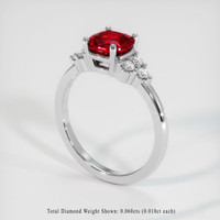 1.37 Ct. Ruby Ring, Platinum 950 2