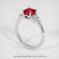 1.54 Ct. Ruby Ring, Platinum 950 2