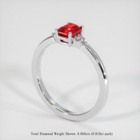 1.14 Ct. Ruby Ring, Platinum 950 2