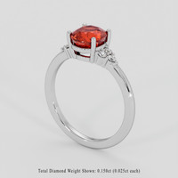 2.01 Ct. Orangish Red Ruby Ring, Platinum 950 2