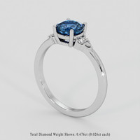 2.28 Ct. Blue Sapphire Ring, Platinum 950 2