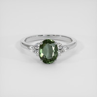 1.90 Ct. Green Sapphire Ring, Platinum 950 1