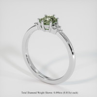 1.06 Ct. Green Sapphire Ring, Platinum 950 2