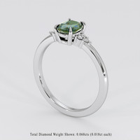 1.14 Ct. Bluish Green Sapphire Ring, Platinum 950 2