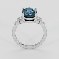 5.03 Ct. Greenish Blue Sapphire Ring, Platinum 950 3