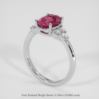 2.20 Ct. Reddish Pink Sapphire Ring, Platinum 950 2