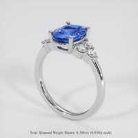 2.53 Ct. Blue Sapphire Ring, Platinum 950 2