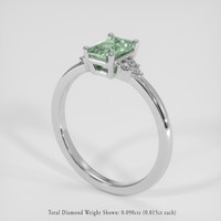 1.12 Ct. Green Sapphire Ring, Platinum 950 2