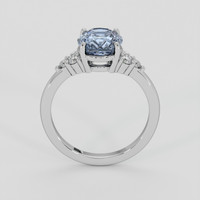 2.60 Ct. Greyish Blue Sapphire Ring, Platinum 950 3