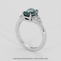 1.71 Ct. Bluish Green Sapphire Ring, Platinum 950 2