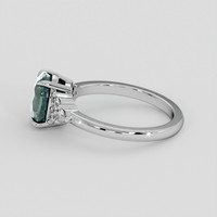 1.71 Ct. Bluish Green Sapphire Ring, Platinum 950 4