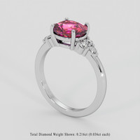 2.52 Ct. Purplish Pink Sapphire Ring, Platinum 950 2