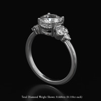 4.07 Ct. White Sapphire Ring, Platinum 950 2