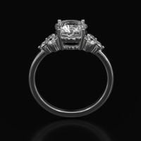 4.07 Ct. White Sapphire Ring, Platinum 950 3