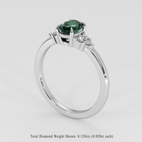 1.15 Ct. Bluish Green Sapphire Ring, Platinum 950 2