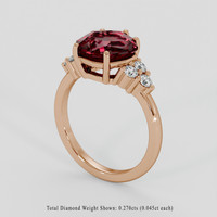 3.02 Ct. Pinkish Red Rubellite Tourmaline Ring, 14K Rose Gold 2