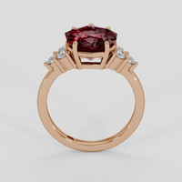 3.02 Ct. Pinkish Red Rubellite Tourmaline Ring, 14K Rose Gold 3