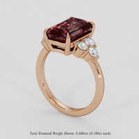 4.71 Ct. Pinkish Red Rubellite Tourmaline Ring, 14K Rose Gold 2