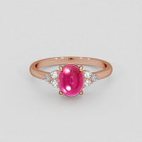 3.61 Ct. Pinkish Red Ruby Ring, 14K Rose Gold 1
