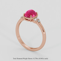 3.61 Ct. Pinkish Red Ruby Ring, 14K Rose Gold 2