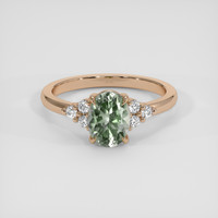 1.34 Ct. Green Sapphire Ring, 14K Rose Gold 1