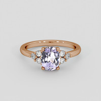 1.53 Ct. Pinkish Purple Sapphire Ring, 14K Rose Gold 1