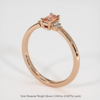 0.61 Ct. Padparadscha Sapphire Ring, 14K Rose Gold 2
