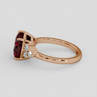 3.02 Ct. Pinkish Red Rubellite Tourmaline Ring, 18K Rose Gold 4