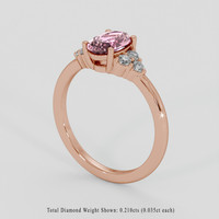 1.05 Ct. Pink Sapphire Ring, 18K Rose Gold 2
