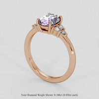 1.53 Ct. Pinkish Purple Sapphire Ring, 18K Rose Gold 2