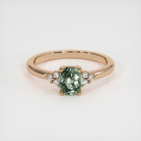 0.77 Ct. Green Sapphire Ring, 18K Rose Gold 1