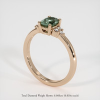 0.77 Ct. Green Sapphire Ring, 18K Rose Gold 2
