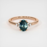 0.77 Ct. Sapphire Ring, 18K Rose Gold 1
