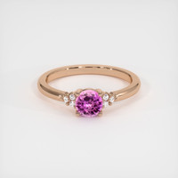 0.59 Ct. Pinkish Purple Sapphire Ring, 18K Rose Gold 1