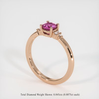 0.59 Ct. Pinkish Purple Sapphire Ring, 18K Rose Gold 2