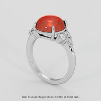 4.76 Ct. Red Carnelian Ring, Silver 2