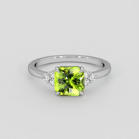3.28 Ct. Yellowish Green Peridot Ring, Silver 1