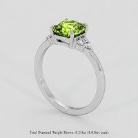 3.28 Ct. Yellowish Green Peridot Ring, Silver 2