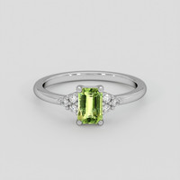 0.75 Ct. Yellowish Green Peridot Ring, Silver 1