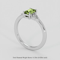 0.75 Ct. Yellowish Green Peridot Ring, Silver 2