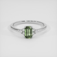 1.29 Ct. Green Sapphire Ring, Silver 1