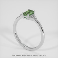 1.29 Ct. Green Sapphire Ring, Silver 2